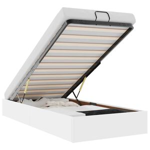 vidaXL Ottomani voodiraam ilma madratsita, valge, 90x190 cm, kunstnahk