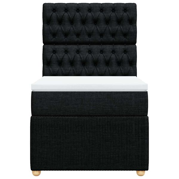 vidaXL kontinentaalvoodi madratsiga, must, 90x190 cm, kangas