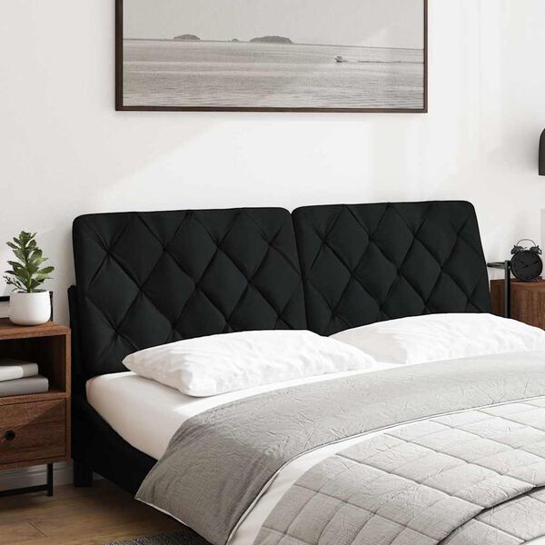 vidaXL voodipeatsi padi, must, 160 cm, kangas