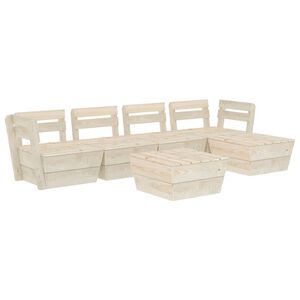 vidaXL 6-osaline kaubaalustest aiam&ouml;&ouml;blikomplekt immutatud kuusepuit