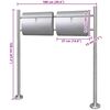 Kaks alusel postkasti, roostevabast terasest