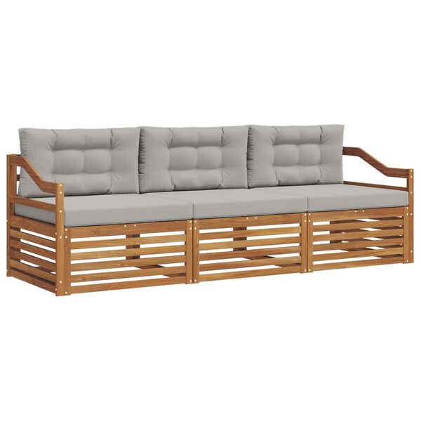 vidaXL V&auml;li diivanikomplekt padjaga 3 pcs Looduslik ja Hele Hall