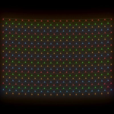 vidaXL jõulutulede võrk, värviline, 3 x 2 m, 204 LEDi, siseruumi, õue