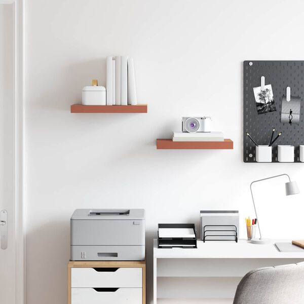 vidaXL Seinariiul 2 pcs Punane 40 x 23,5 x 4 cm Tehispuit