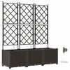 vidaXL Aia istutuspot 3 pcs Pruun 120 x 40 x 142 cm Plastmass