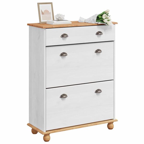 vidaXL Kinga kapp sahtliga ASKIM Valge 85 x 35 x 108 cm Tahke m&auml;nd