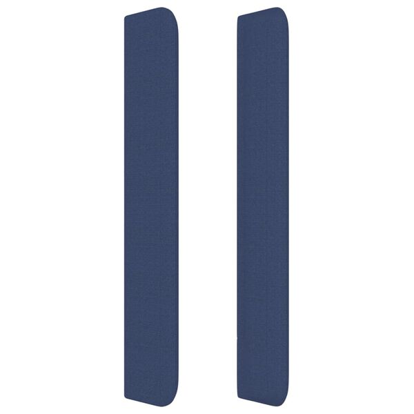 vidaXL voodipeats servadega, sinine, 147x16x118/128 cm, kangas