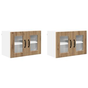 vidaXL Seinaklaasikapp PORTO 2 pcs K&auml;sit&ouml;&ouml;puu 60 x 31 x 40 cm