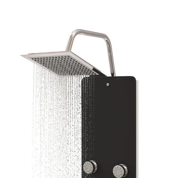 vidaXL dušipaneeeli süsteem, klaas, 25 x 47,5 x 130 cm, must