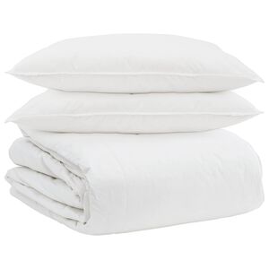vidaXL Teki komplekt padjaga 3 pcs Valge Down Feather