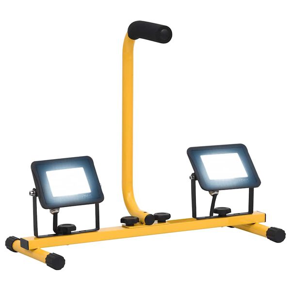 vidaXL käepidemega LED-prožektor 2x20 W, külm valge