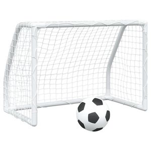 vidaXl laste jalgpalliv&auml;ravad koos palliga, 2 tk, valge, 64x35x48 cm
