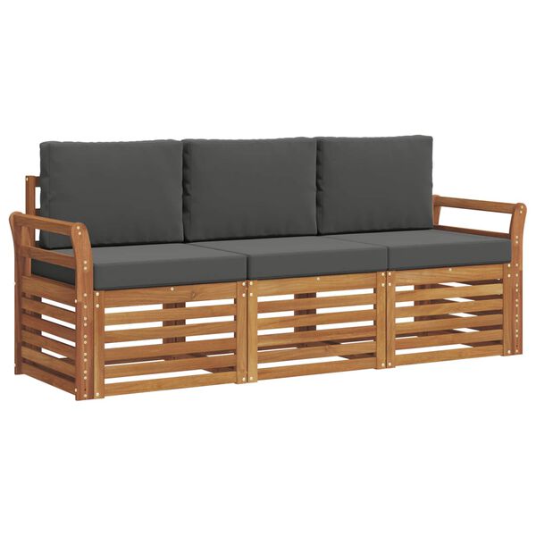 vidaXL Diivanikomplektid 3 pcs Looduslik ja antriit Tugev akatsiapuu