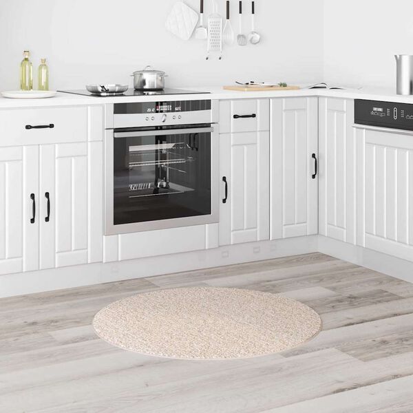 vidaXL Libisemisvastane Shaggy Vaip cream 90 x 90 cm PP