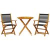 vidaXL 3-osaline bistrookomplekt, pol&uuml;prop&uuml;leenist ja t&auml;ispuit