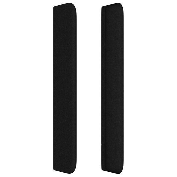 vidaXL voodipeats servadega, must, 203x16x118/128 cm, kangas