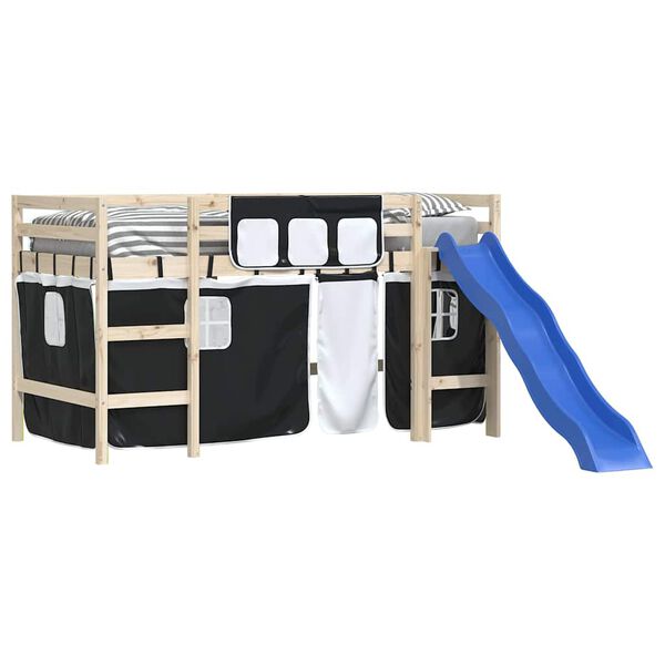 vidaXL kardinad k&otilde;rgele voodile, valge ja must, pol&uuml;ester