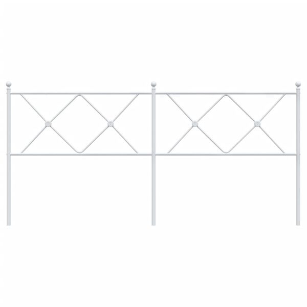 vidaXL metallist voodipeats, valge, 180 cm