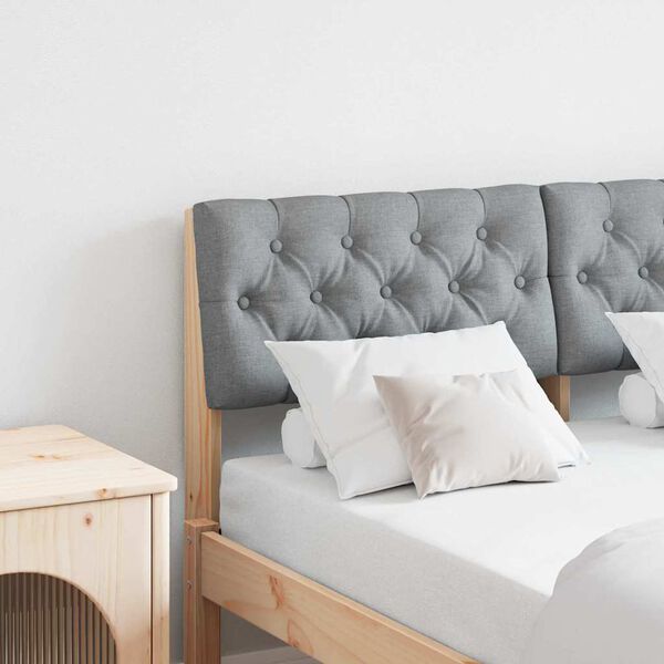 vidaXL Polsterdatud voodiots Helehall 120 cm Tahke m&auml;nd