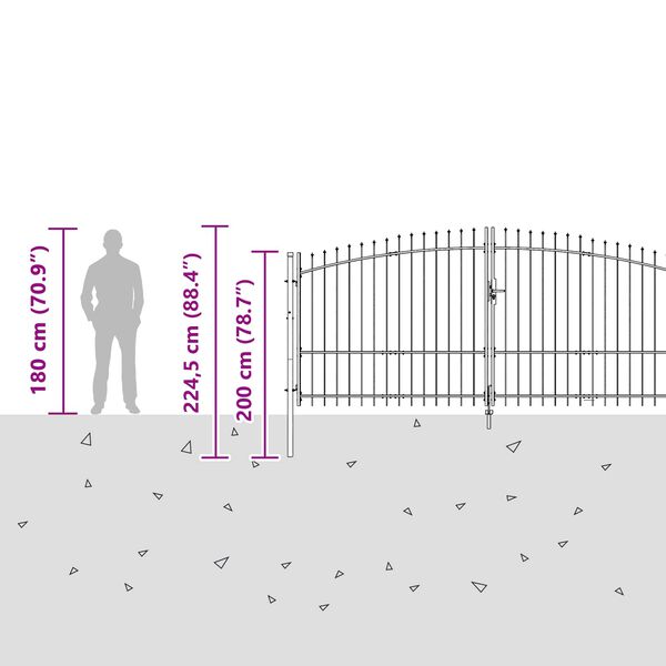 vidaXL aiav&auml;rav, teras, 2 x 4 m, must