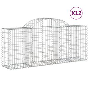 vidaXL kaarekujulised gabioonkorvid 12, 200x50x80/100cm tsingitud raud