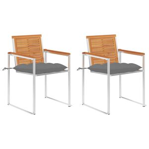 vidaXL aiatoolid patjadega, 2 tk, akaatsiapuit ja teras