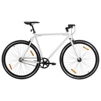 vidaXL ühekäiguline jalgratas, valge ja must, 700C 55 cm