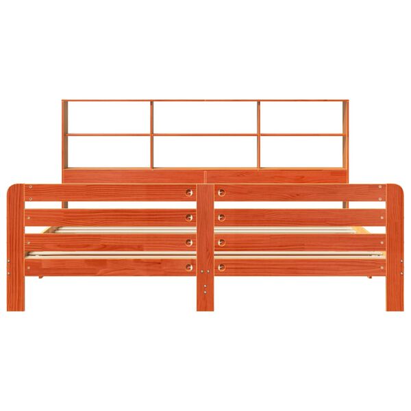 vidaXL voodiraam ilma madratsita, vahapruun, 200 x 200 cm, m&auml;nnipuit