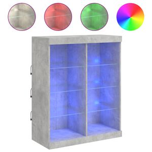 vidaXL puhvetkapp LED-tuledega, betoonhall, 81 x 37 x 100 cm