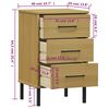 vidaXL öökapp, metalljalgadega, pruun, männipuit, "OSLO"