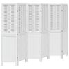 vidaXL 6 paneeliga ruumijagaja, valge, Paulownia puit
