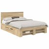 vidaXL Voodi raam peaga Sonoma tamm 140 x 200 cm Tehispuit