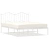 vidaXL metallist voodiraam peatsiga, valge, 150x200 cm