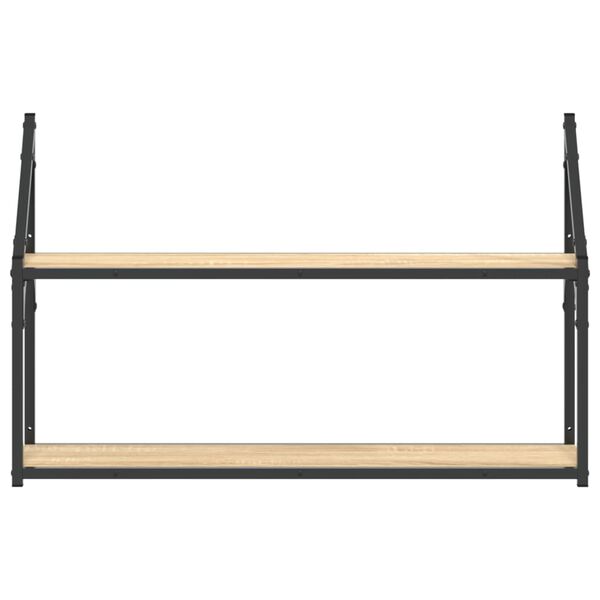 vidaXL 2-korruseline seinariiul, Sonoma tamm, 80x21x51 cm, tehispuit