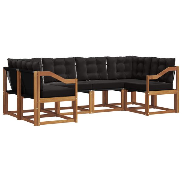 vidaXL V&auml;li diivanikomplekt padjaga 6 pcs Looduslik ja must