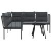 vidaXL aiadiivani komplekt koos patjadega, must, teras ja tekstileen