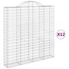 vidaXL kaarekujulised gabioonkorvid 12 tk, 200x30x200/220 cm, raud
