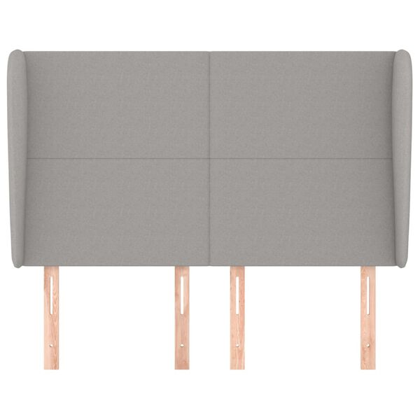 vidaXL voodipeats servadega, helehall, 147x23x118/128 cm, kangas