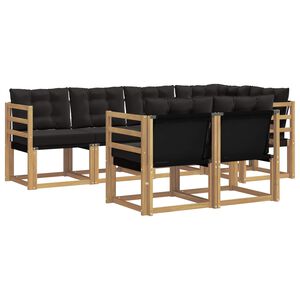 vidaXL V&auml;li diivanikomplekt padjaga 7 pcs Valge ja must