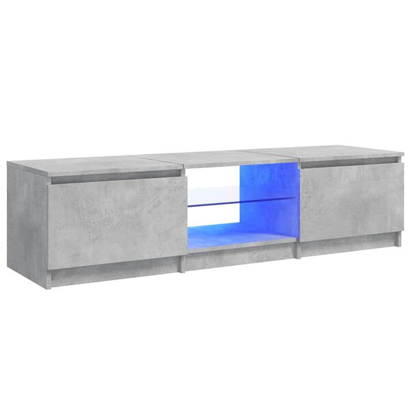 vidaXL telerialus LED-tuledega, betoonhall, 140 x 40 x 36 cm