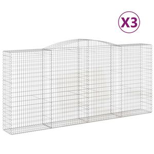 vidaXL kaarekujulised gabioonkorvid 3 tk, 400x50x180/200 cm, raud