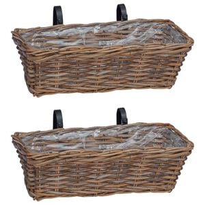vidaXL Rippuv Istutuskorv 2 pcs Pruun 48 x 22 x 15 cm Lacak Viglas
