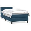 vidaXL Box Vedruvoodi Madratsiga Tumesinine 100x220 cm samet