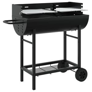 vidaXL S&uuml;si grill 96,5 x 42,5 x 88,5 cm Must