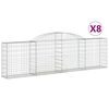 vidaXL kaarekujulised gabioonkorvid 8 tk, 300x30x80/100 cm, raud