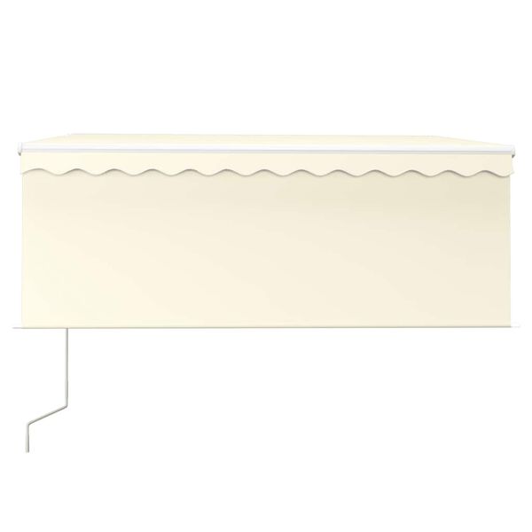 vidaXL automaatne varikatus, tuuleandur, LED, 3x2,5 m kreemjas