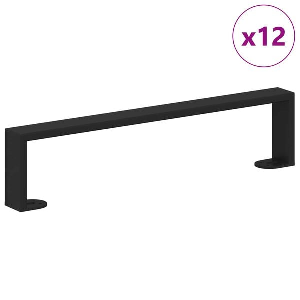 vidaXL M&ouml;&ouml;blijalad 12 pcs Must 436 x 40,5 x 100 mm Raud