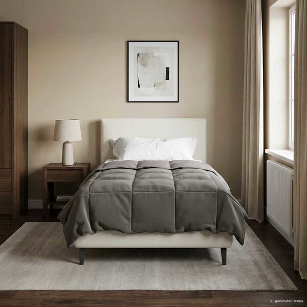 vidaXL Suvised teki Rapistatud Helehall 135 x 200 cm Mikrokiud