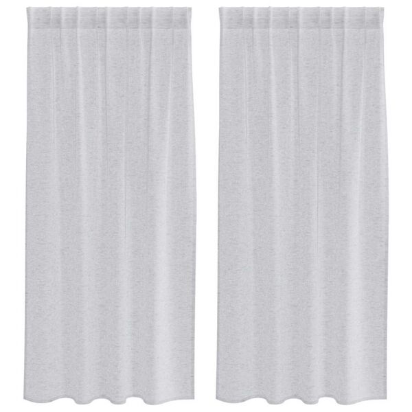 vidaXL Voile Kardin kardinatega 2 pcs Helehall 175 x 140 cm Pol&uuml;ester