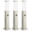 vidaXL anduriga postvalgustid 3 tk 50 cm roostevabast terasest IP44